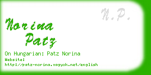 norina patz business card